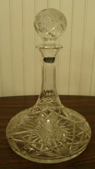 Vintage Hand Cut 24% Crystal VIOLETTA Decanter 11.2" tall, Made in Poland