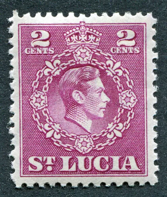 ST LUCIA 1949-50 2c magenta SG147 mint MH FG King George VI KGVI PERF 12.5 #A05