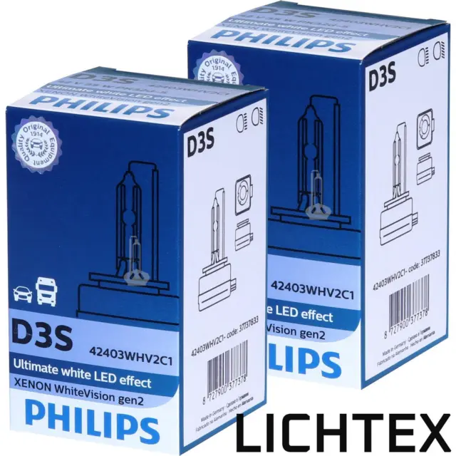 PHILIPS D3S 42403WHV2 WhiteVision gen2 Xenon Brenner Scheinwerfer Lampe für Ford