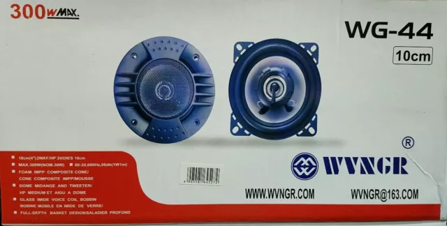 KIT CASSE AUTO COPPIA ALTOPARLANTI SPEAKER 300 WATT 10 CM wg44