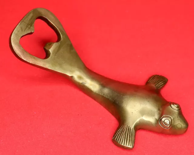 Fish Shape Vintage Style Handmade Solid Brass Soda Beer Bottle Opener Home Décor