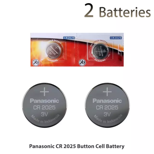 3 Panasonic CR2025 3V Lithium Coin Cell Battery 2025 For Watches Fob Keys Alarm 2