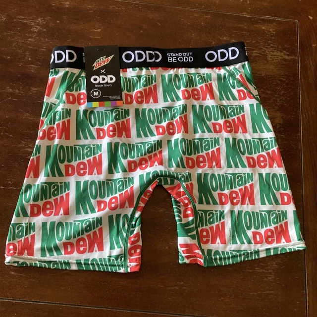ODD MOUNTAIN DEW SODA Novelty Boxer Brief Underwear Men's Size Medium