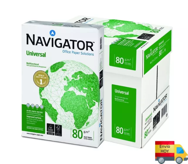 Lote Papel Navigator Caja Folios A4 2500 Folios 5 Paquetes De 500 Hojas 80Gr