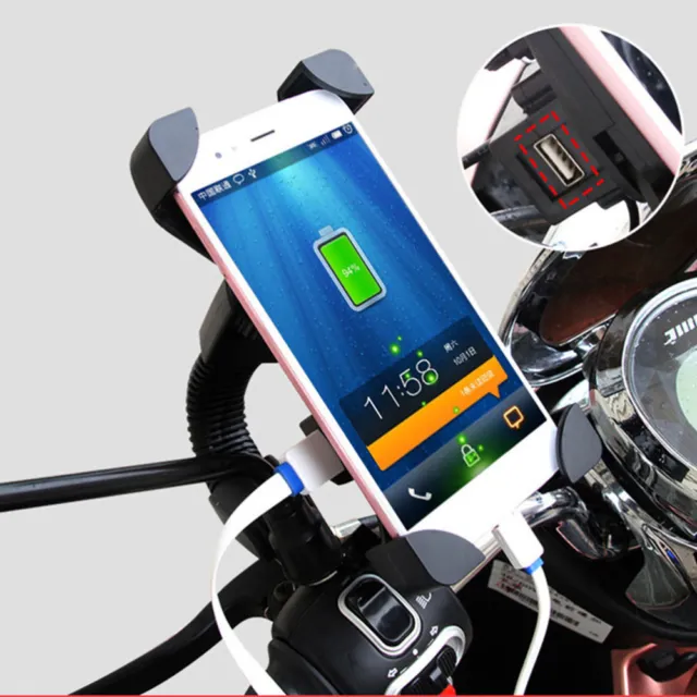 Motorrad-Handyhalterung Ständer Mit Ladefunktion Motorroller Telefon