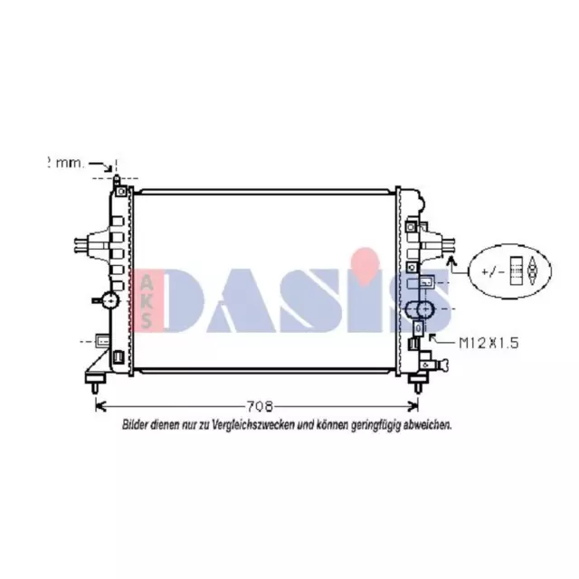 AKS DASIS Radiatore Acqua Radiatore Motore Alette Saldato per Opel Zafira B A05