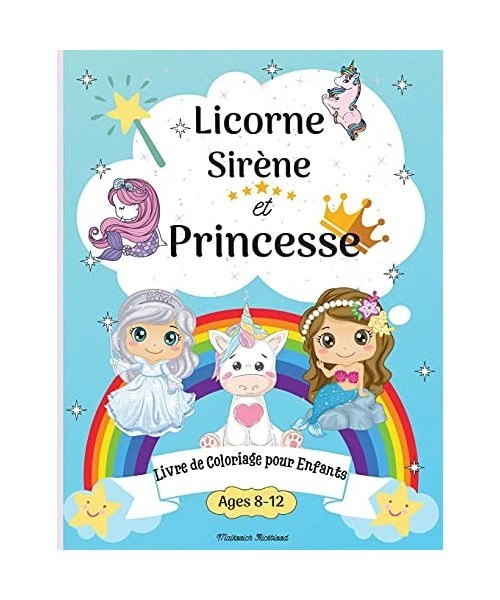 Kit Coloriage Licorne Fille – 30 Pages + 10 Papiers Grattage Arc-en-Ciel, 16 Crayons Bicolores, Activité Créative Anti-Désordre Enfant
