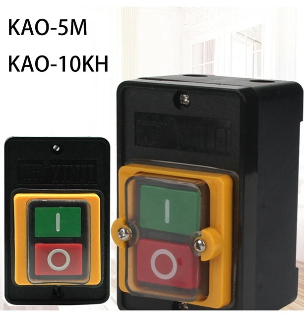 Interrupteur adapté pour 10A AC 220/380V pièces de perceuse bouton-poussoir du