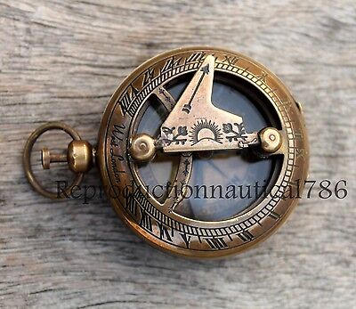 Set 0f 2 Antique Brass Push Button Working Compass Nautical Gift Pocket Compass