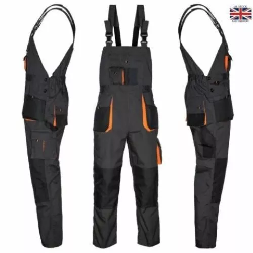 SET Dungarees & Jacket & Kneepads WORK TROUSERS Bib & Brace Overalls HQ 3