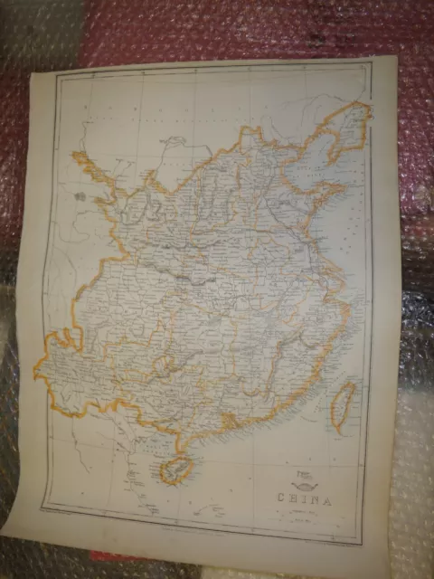 China Hainan Formosa DISPATCH ATLAS 1863 map engraved Edward Weller Framed40more