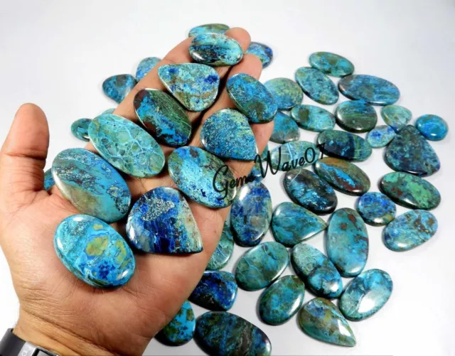 Naturel Vert Bleu Shattuckite Cabochon Haut Gemme en Gros Lot 30 Pour 5000Cts 3