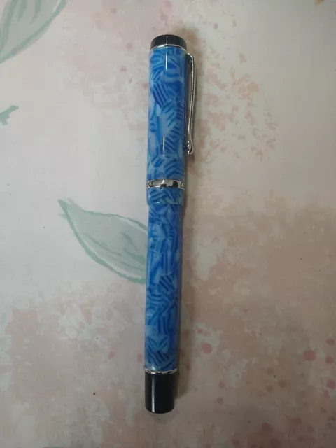 Conklin Duragraph Ice Blue & Chrome Fountain Pen - Fine L L  Nib - NEW! 2