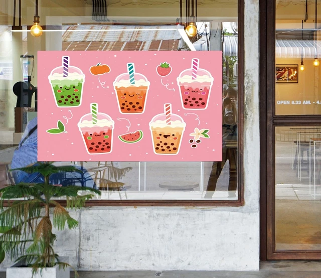 Glace 3D, bubble tea, boutique de thé au lait, perle de thé