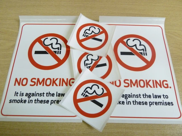 Non Fumeur Stickers, Plastique Durable Étiquettes, Choix De 2 Tailles