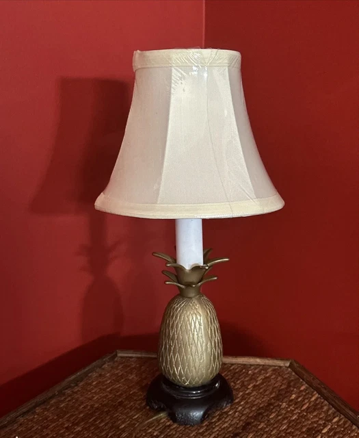 Brass Pineapple Lamp Andrea By Sadek Mini Candle Table Lamp 8" Vintage