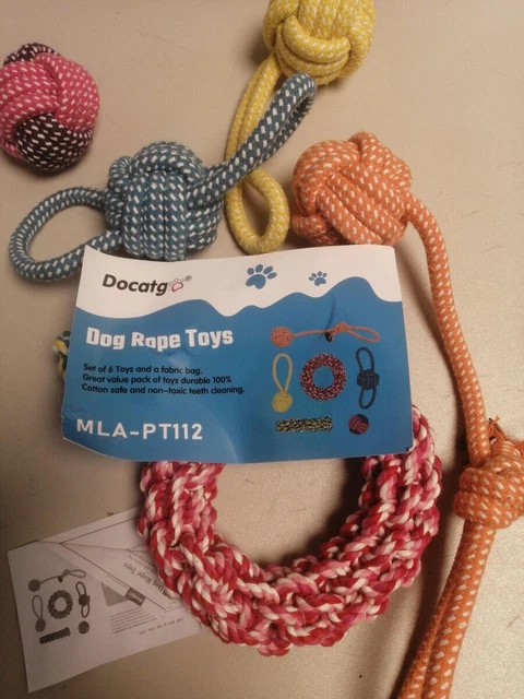 Hundespielzeug Hund Zubehör Seil Set 6pcs, Hergestellt Aus NatüRlicher Baumwol