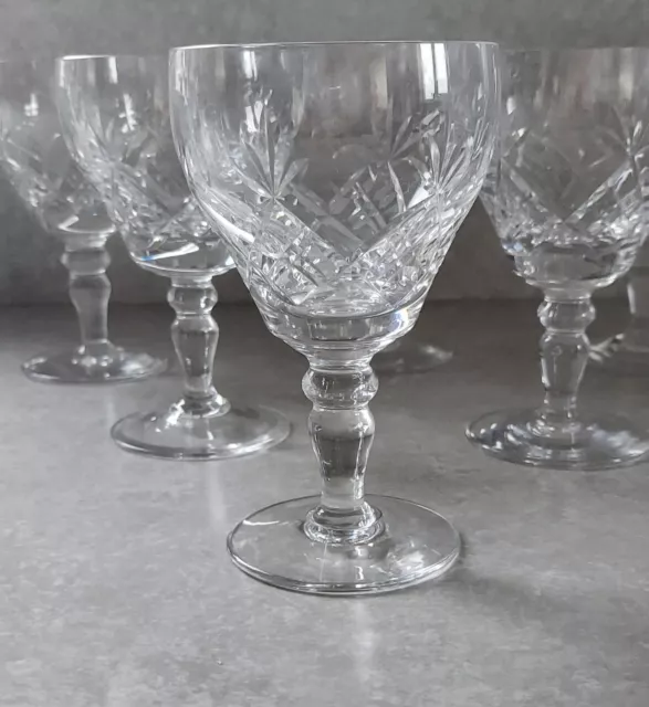 Royal Brierley Elizabeth Crystal Wine Glass Glasses 5" 12.7 cm Tall