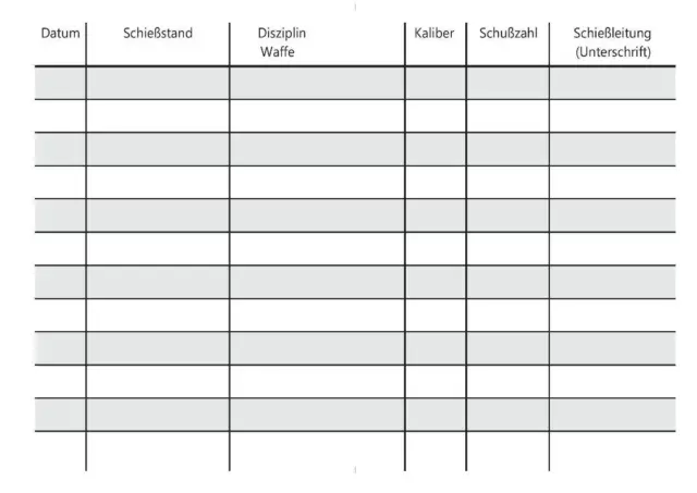 Schießbuch als Nachweis für Behörde DIN A6 - PORTOFREI 2