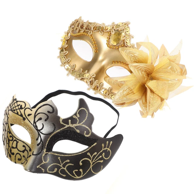 2pcs Party Mask Halloween Party Half Face Mask Cosplay Masquerade Masks