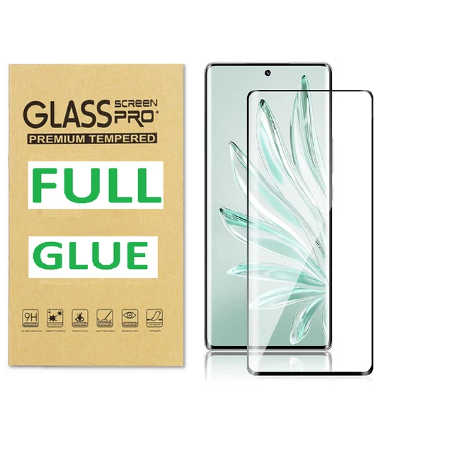 2 PACK For Honor Magic 5 Pro Full Glue 5D Tempered Glass Screen Protector Cover