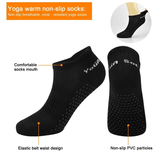 Yoga Socks Non Slip Pilates Cotton Sports Grips Toe Socks Fitness Exercise 3