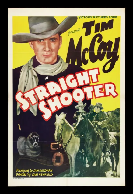 STRAIGHT SHOOTER CineMasterpieces WESTERN COWBOY GUN ORIGINAL MOVIE POSTER 1939