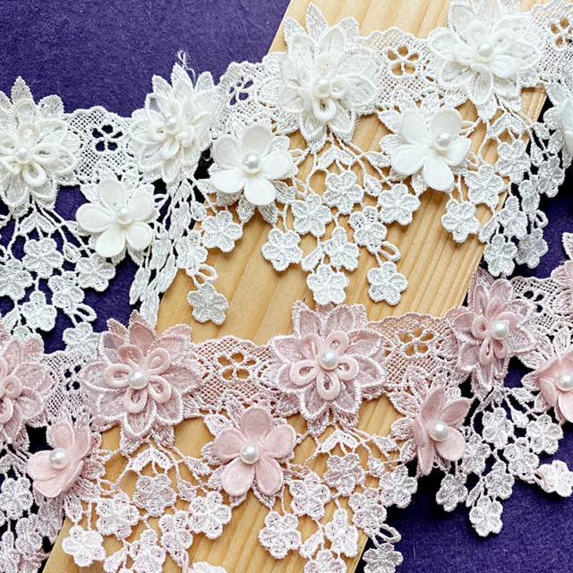 1yard Crochet Lace Trim Ribbon Wedding Applique Dress Sewing Decor Craft DIY