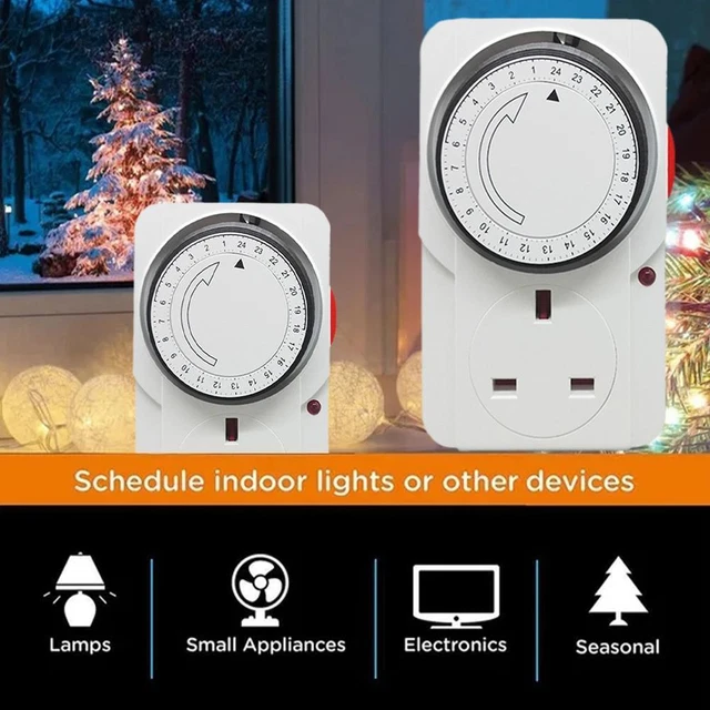Adattamento tempo commutazione timer rete meccanica 24 ore - presa pin Regno Unito 3 D6Y7