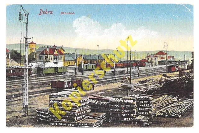 Bebra AK Bahnhof Eisenbahn Dampflok REPRO alte Litho Ansichtskarte