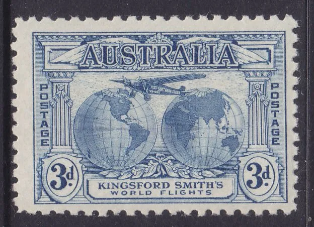 1931 Kingsford Smith's Flights 3d Blue MUH SG 122