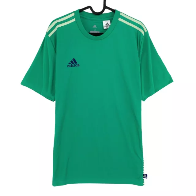 Adidas Climalite Verde Cuello Redondo Fútbol Camiseta Top Talla M