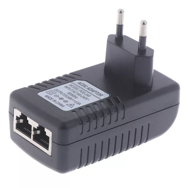 48V 0.5A Wall EU Power Supply POE Injector Ethernet Adapter IP Phone/CameEL