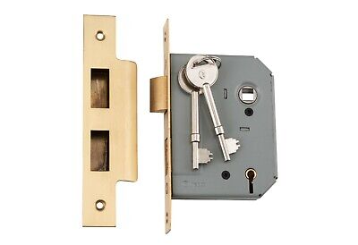 Tradco 4046 4045 5 lever mortice lock,satin brass,57 or 46 mm backset