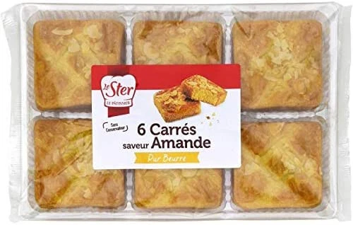 LOT DE 4 - LE STER - Gâteaux Carre Saveur Amande Pur Beurre - paquet de 6 - 280