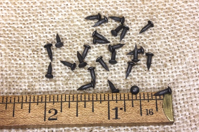 1/4” BRASS BRADS 25 NAILS Escutcheon pins ANTIQUE DARK patina color 15 gauge