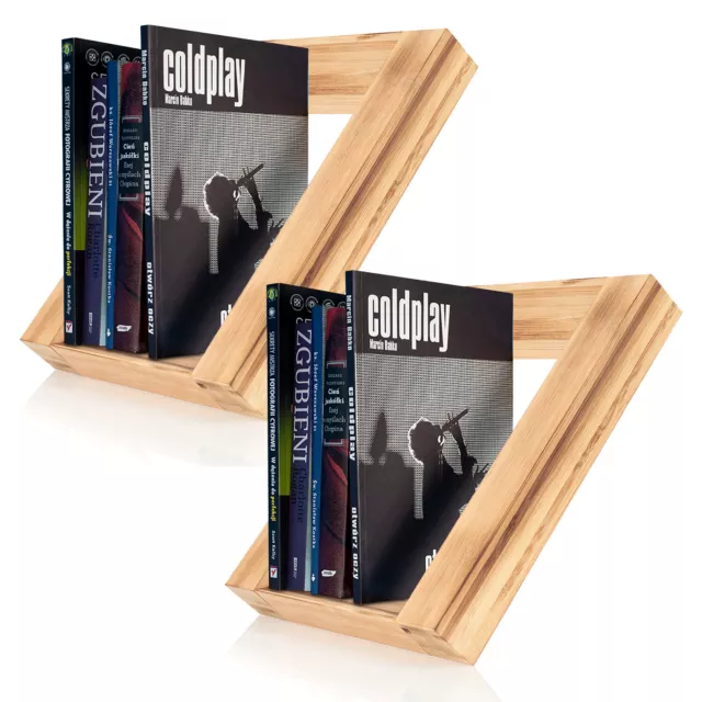 Schwebendes Bücherregal Wand Ökologisch 2er Set - Bambus Deko Wohnzimmer