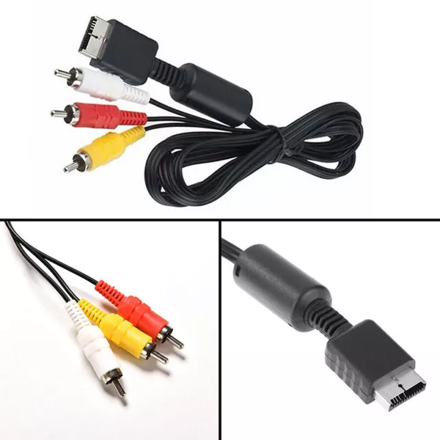 Multi Out AV Cord Video/Audio Cable 3 RCA Flat For Playstation PS PS2 PS3LDU KP