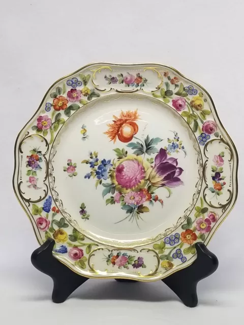 Beautiful Marked Carl Thieme Dresden Hand Painted Plate 8 5/8"