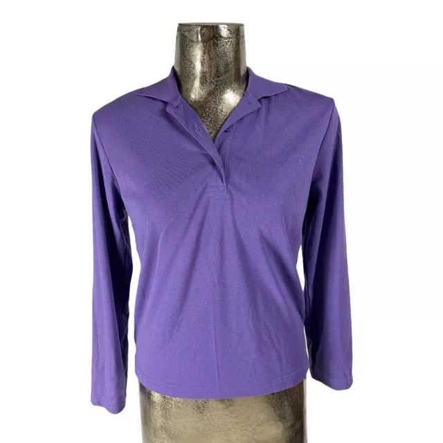 POPPY T-Shirt Purple Cotton Polo Top NEW Size UK Small 10 (EU38) Womens RRP £20