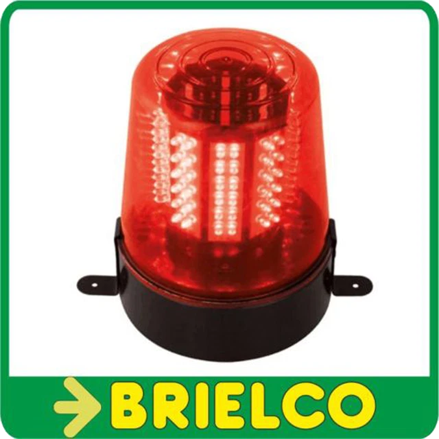 Luz Rotativa Roja 108 Leds Alimentacion 12Vdc Y Alimentador Para 220Vac Bd515