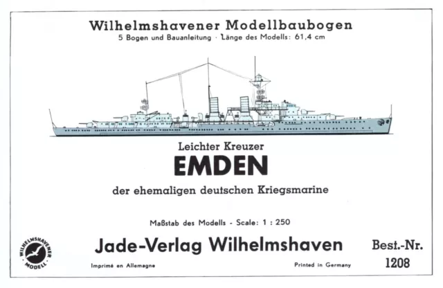 Jade Verlag 1208 - Leichter Kreuzer Emden der ehem. Deutschen Kriegsmari , 1:250