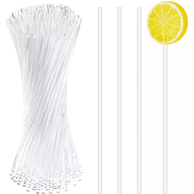 100 piezas Palos transparentes para pasteles palitos de acrílico pasteles plástico Topper herramientas Molde y