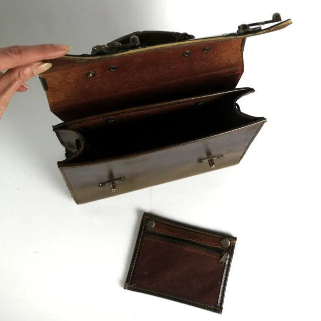 Petit sac à main vintage double cuir et synthétique avec porte monnaie 2