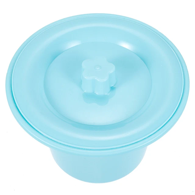Vaso Da Letto Portatile TOPBATHY Con Coperchio, In Plastica Ispessita, Blu, 25.5 Cm, Per Anziani, Bambini E Adulti