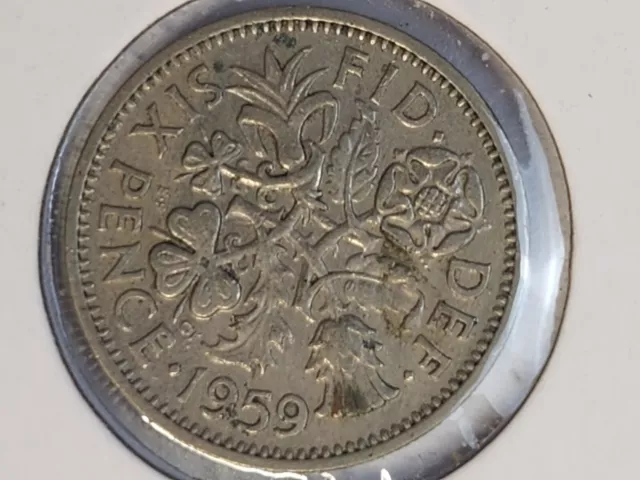 1959 Great Britain sixpence or 6 pence Coin