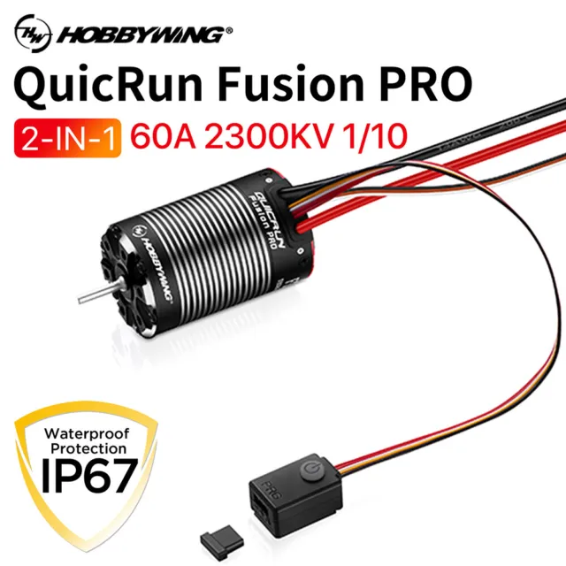 HobbyWing RC Brushless Motor and Esc Combo 60A 2300KV for 1/10 RC Crawler Car