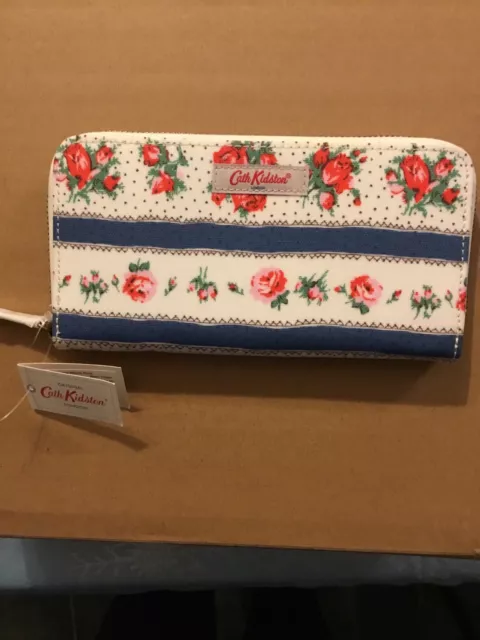 Cath Kidston Ribbon Rose Continental Wallet Purse Bnwt