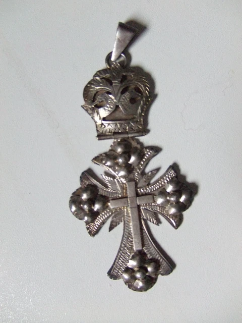 Croix D'abbesse En Vermeil / Argent Plaqué Or - Bijou Régional Ancien 1798-1809 - Très Bon état