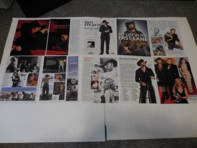 Tim Mcgraw 30 pc Memorabilia Magazine Clippings Cuttings Photos